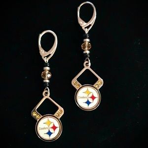 NFL Steeler Design, Crystals, Black & Silver Beads